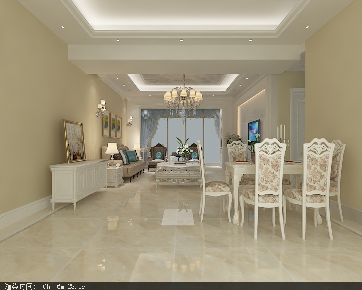 Interior render, view one