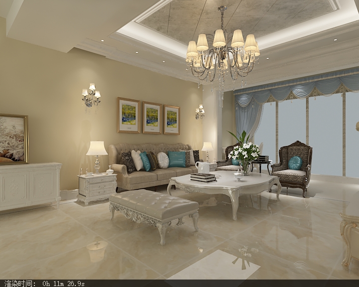 Interior render, view three